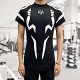 Anime Short Sleeve Compression Shirt Men - Gym Tshirt Wear Athletic Basketball Running Undershirt Workout Gear Top Shirt (BS-M)