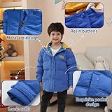 XIFAMNIY Kids Thicken Hooded Jacket Warm Winter Coat Windproof Outwear for Boys Padded Jacket Cool Casual 5-10T