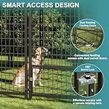 120"x118"x72" Dog Kennel Outside, Large Outdoor Dog Kennel with Feeding Door and Double Lock, Heavy-Duty Weatherproof Dog Cage and Dog Fence with Roof, Dog House Outdoor for Large Dogs, Easy Assembly