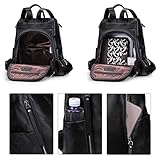 S-ZONE Leather Backpack Purses for Women Antitheft Rucksack Shoulder Bag Medium