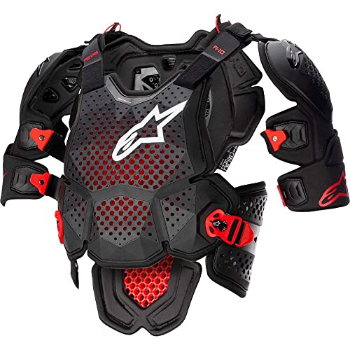 Alpinestars 6700523-1431-M/L: A-10 V2 Full Chest Protector Anthracite/Black/Red Md/Lg