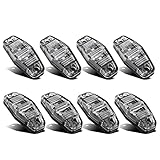 Partsam 8pcs 2.5" Oval Trailer Side Marker Light Red/Amber Clear Lens Universal Surface Mount 2 LED Light, Truck Boat Sealed Mini Trailer Clearance Identification Lights (4 Red+4 Amber)