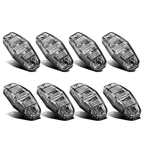 Partsam 8pcs 2.5" Oval Trailer Side Marker Light Red/Amber Clear Lens Universal Surface Mount 2 LED Light, Truck Boat Sealed Mini Trailer Clearance Identification Lights (4 Red+4 Amber)