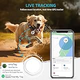 Dog Tracker-Airtag Dog Collar-Android Airtag-GPS Tracker for Dogs-Pet Tracker | Android and iOS Universal | No Charging Required | No Monthly Fee | Works with Any Collar