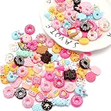 David Angie Resin Flatback Charms Dounts Planar Resin Food Resin Cabochons Slime Beads Making Supplies for DIY Craft Making and Ornament Scrapbooking (Food)