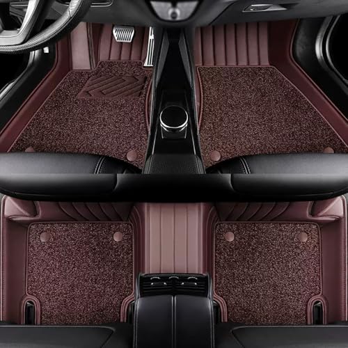 Car Floor Mats for Toyota Hilux 2015 2016 2017 2018 2019 2020 2021 2022 2023, Double-Layer Detachable Durable Comfortable Non-Slip Car Floor Liners,Coffee