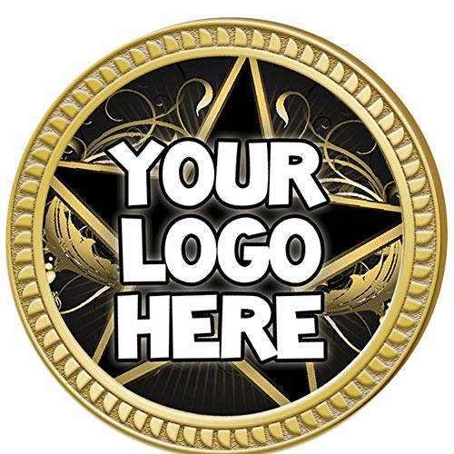 Bulk Custom Logo Pins, 1.25" Round Upload Your Own Logo Pin, 10 Pack