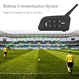 MIMIRACLE Referee Headset, Type C Left Ear Referee Communication System with Headset Earphone, Simple Pairing Bluetooth Intercom for Football Soccer Handball -4 Pack