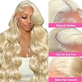 613 13x6 Lace Front Wig Human Hair 200 Density 32 Inch Blonde Wig Human Hair 613 HD Lace Frontal Wigs Human Hair 13x6 Body Wave Blonde Lace Front Wigs Human Hair Pre Plucked with Baby Hair for Women