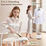 HAPAIS Steamer for Clothes,1800W Standing Garment Steamer with Adjustable Double Rod,Flat and Hanging Ironing,Clothes Steamers with 10 Ironing Modes,30s Fast Heat-up