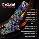 TECWARE Phantom 104 Key Full Size RGB Mechanical Gaming Keyboard with Numpad, LED Backlit, Thock Sounding, Tactile Switch, Wraith Brown