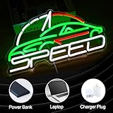 BNEMCEZH Sports Car Neon Sign Speedometer Light up sign Powered by USB for Wall Decor Dimmable LED Car Neon Light for Game Room Boys Room Sports Car Store Bedroom Decor