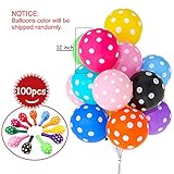 100 Pcs 12 Inch Colorful Polka Dot Balloons, Latex Balloons Assorted Colors for Happy Birthday Festival Wedding Anniversary Decoration Christmas Baby Shower Party Supplies