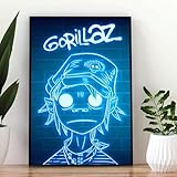 ZCGYYDS Gorillaz Band Poster Unframed 12x18inches Room Aesthetic Canvas Poster For Home Decoration Music Lovers Poster Living Room, iridescent