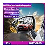 BSD BSA BSM Car Radar Parking Sensor Blind Spot Monitoring System Assist Lane Changing Compatible for Peugeot DS4 2012-2023(Blue mirrorTriangle)