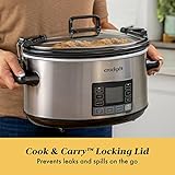 Crock-Pot 7-Quart Slow Cooker, Portable Programmable with Timer, Locking Lid, Stainless Steel; an Essential Kitchen Appliance, Perfect for Families and Gatherings