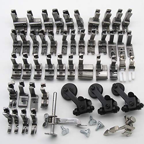 CKPSMS brand-51PCS Presser Foot&Screw Compatible with/Replacement for JUKI Brand DDL-5550,DDL-8500,DDL-9000,TL98E,TL-98Q,TL-2010Q Singer Brand 31-15,195K,196K Single Needle High Shank Sewing Machine