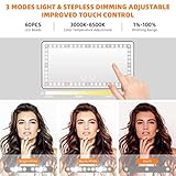 Car Sun Visor Vanity Mirror, Rechargeable Makeup Mirror with 3 Light Modes & 60 LEDs - Dimmable Clip-on Rear View Sun-Shading Cosmetic Mirror, Universal for Car SUV(Black)