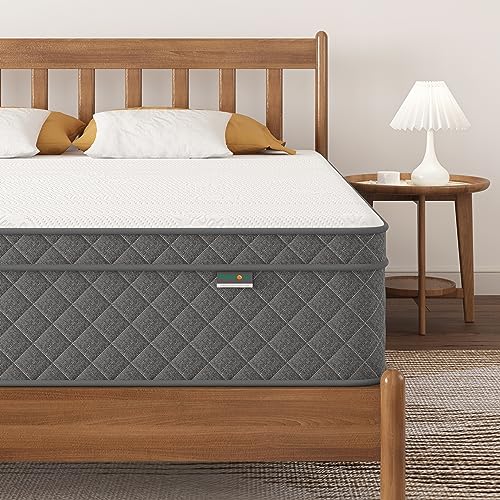 PurrJoys Queen Mattress, 12 Inch Cooling-Gel Memory Foam and Pocket Spring Hybrid Mattress, Queen Bed Mattressess in a Box, CertiPUR-US Certified, Medium Firm