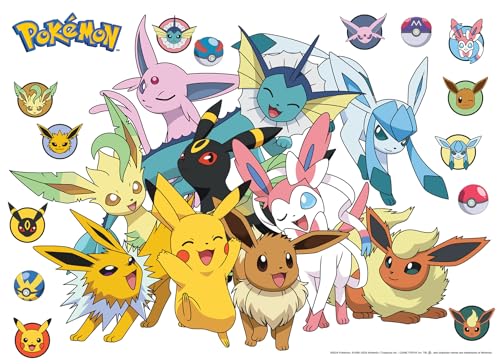 RoomMates Pokémon Eevee Evolutions Peel and Stick Wall Decals, RMDL5562