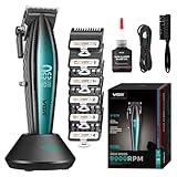 VGR Professional Barber Clippers Kit 9000 RPM Hair Clippers with Ceramic Blade & LED Display, Zero-Gapped T-Blade Hair Trimmer for Precise Styling, Metal Body, 240-Minute Run Time, USB Charging Base