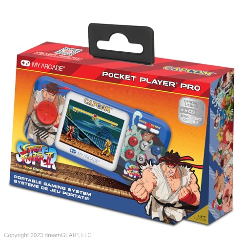 My Arcade Street Fighter II Pocket Player Pro: Capcom Officially Licensed Handheld Game Console, 2 Games in 1, 2.75" Color Screen