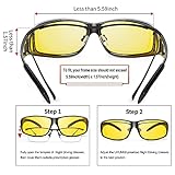 URUMQI Night Vision Driving Glasses Fit Over Glasses for Men Women, Anti Glare Polarized Nighttime Glasses HD Yellow Lens