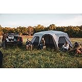 Bushnell Instant Tent | 6 Person / 9 Person / 12 Person Instant Tents Cabin Design Perfect for 3 Season Family Camping Essentials, Hunting, and Fishing with Fast Setup and 3 Rooms (12 Person)