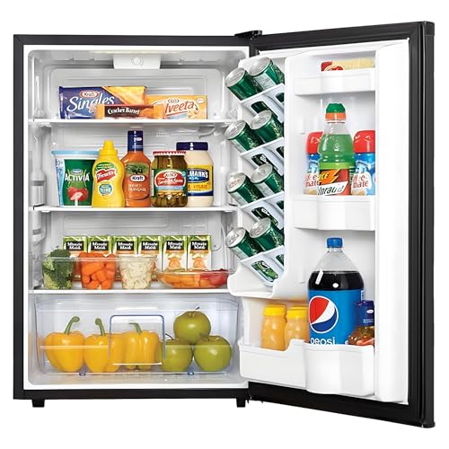 roomwell Mini Fridge counter top | Compact All Refrigerator without Freezer | Lownoise | Ideal for Hotel, Office, Kitchen, Bedroom, Bar etc. |Estar rated in Black (Size- 4.4 cu.ft)