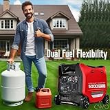 Fits PREDATOR 5000 Watt Dual-Fuel SUPER QUIET Inverter Generator with Remote Start & CO SECURE - Dual-fuel Capability to Run on Gasoline or Propane - Ideal for RVs, Home Backup, and More!