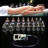 24 Pcs Massage Cans Chinese Cupping Therapy Cans Opener Pull Vacuum Cupping Massage Cups Banks Tank Set Care Tool