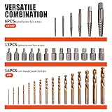 Coobeast 35 Pcs Screw Extractor and Left Hand Drill Bits Set, Easy Out Screw Extractor Kit with HSS Steel Reverse Drill Bit for Broken Nuts, Stripped Bolts Remove