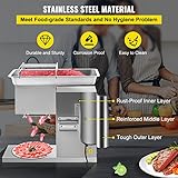 VEVOR Commercial Meat Cutter Machine 1100 LB/H 3mm Stainless Steel with Pulley 600W Electric Food Cutting Slicer for Kitchen Restaurant Supermarket Market