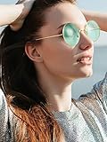 Blulu 12 Pairs 60s 70s Hippie Circle Sunglasses for Women Men Retro Glasses Round Tinted Lens Sunglasses Pack Vintage Hipster Small Hippie Eyewear for Men Women Masquerade Costumes Party Gifts