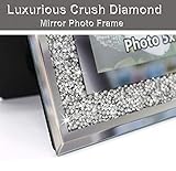 Crushed Diamond Wedding Mirror Photo Frame, Crystal Silver Glass Picture Frame For Photograph Size 8x10 inch, Pack of 2 Pieces, table top Stand frame & Wall Frame. Bling Sparkle Crushed Diamond Home