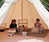 S'more Tippo 4 Person Canvas Tent, Large Waterproof & Windproof Glamping Tent, Hot Tent with Stove Jack, 4 Season Tipi, Teepee, Pyramid, Indian Tent, Ideal for Family Camping, Hiking, Backpacking