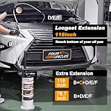 FOUR UNCLES 6.5L Fluid Extractor - Pneumatic/Manual Vacumm Oil Extractor with Pump Tank Remover & 5 Tubes for Engine Oil Change and a Bleeding Hose with Universal Adpater for Brake Bleeding