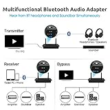 1Mii B03 Bluetooth 5.3 Transmitter Receiver for TV Home Stereo BT Headphones, aptX Low Latency & HD Bluetooth Audio Adapter, Splitter for Wired & Wireless, Optical RCA AUX 3.5mm Inputs/Outputs