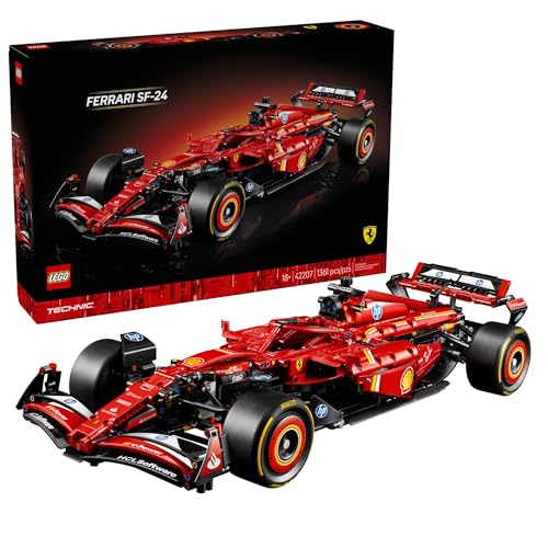 LEGO Technic Ferrari SF-24 F1 Model Car Kit - Building Set for Adults, Ages 18+ with Realistic Features - Ferrari F1 DIY Craft for Display - Gift Idea for F1 Fans - 42207