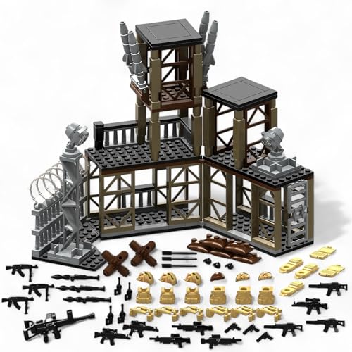 Military Base Army Building Blocks Sets with Guns Weapons Armor Accessories Pack for Soldiers Minifigures Compatible with Lego