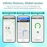 Smart Tracker Tag with Keychain, Global Locator Tracking Device, for Samsung iOS and Android. Item Finder for Keys, Wallet, Luggage, Bags and More, 4 Pack, Black