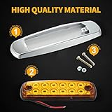 Tallew 30 Pcs Amber LED Side Marker Clearance Lights 6.4 Inch Side Marker Lights 12 Diodes Front Rear Turn Signal Indicator Light for Trailer Pickup Truck Tractor Van RV Camper Waterproof(Yellow)