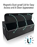 Fyzeoty Car Organizers for Trunk for Suv Sedan, Leather Storage Box,Extra Large,Magnetic Lid,Collapsible and Adjustable