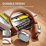 iKF R2 Retro Classic Metal and Leather Grain Headphones, On Ear,Ergonomic Design,40mm Drivers, ENC Noise Cancelling, Bluetooth V5.4 & Wired Dual Mode, 60H Playtime,Throwback 80s 90s (Brown)