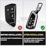 Sucxyor Compatible with Volkswagen Key Fob Cover Atlas Golf ID.4 Atlas Cross Sport,2022-2024 Golf ID.4 2024 2025 Atlas Cross Sport/Atlas Key Fob Case,Metal Shell & Soft Silicone Protection