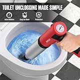 POPULO Electric Toilet Plunger Swift High Pressure Drain Unclogger Plungers for Bathroom, Floors, Shower Heavy Duty Versatile Home Toilet Clog Remover