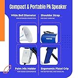 ThunderPower THUN450 1200 Yard Sound Range 35 Watt Portable PA Bullhorn Megaphone Speaker with 3 Megaphone Modes, Loud Blue Hand Held Bull Horn/Mega Phone, Electric Megahorn