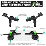 SUP Angler Lite Universal Paddleboard Dual Fishing Rod Holder Mounting Kit with Swappable Accessories Mounts