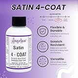 Angelus Satin 4-Coat Scratch-Resistant Leather Sealer – Durable, Flexible, Clear Coat Protection for Leather Shoes, Bags, Jackets & More - Satin Finish - 4 Fl Oz