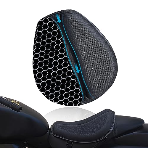 CHCYCLE Motorcycle Seat Cushion, Motorcycle Gel Seat Pad with 3D Honeycomb Shock-Absorbing Breathable Seat Cover